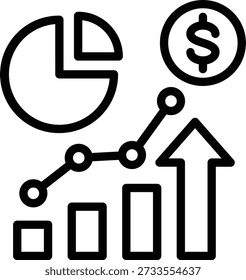 Estilo de ícone das estatísticas de mercado do design de vetor