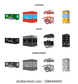 Vector design of marketing and tent icon. Collection of marketing and outdoor vector icon for stock.