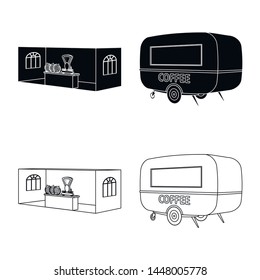 Vector design of marketing and tent icon. Set of marketing and outdoor vector icon for stock.
