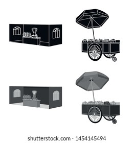 Vector design of marketing and tent icon. Collection of marketing and outdoor vector icon for stock.