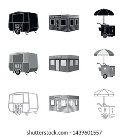 Vector design of marketing and tent logo. Set of marketing and outdoor vector icon for stock.