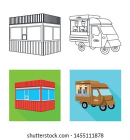 Vector design of marketing and tent logo. Set of marketing and outdoor stock vector illustration.