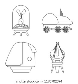 Vector design of mars and space icon. Set of mars and planet stock vector illustration.