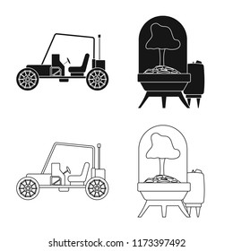 Vector design of mars and space icon. Set of mars and planet vector icon for stock.