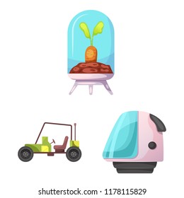 Vector design of mars and space icon. Set of mars and planet stock symbol for web.