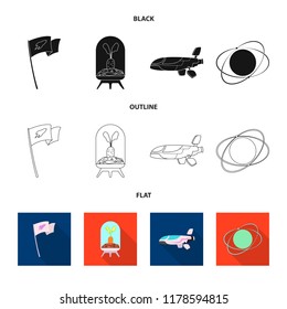 Vector design of mars and space icon. Collection of mars and planet stock symbol for web.