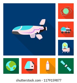 Vector design of mars and space icon. Collection of mars and planet stock vector illustration.