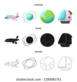 Vector design of mars and space icon. Set of mars and planet vector icon for stock.