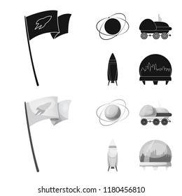 Vector design of mars and space icon. Set of mars and planet stock vector illustration.