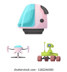 Vector design of mars and space icon. Collection of mars and planet vector icon for stock.