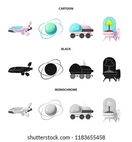 Vector design of mars and space icon. Set of mars and planet stock symbol for web.