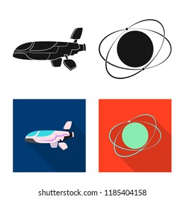 Vector design of mars and space icon. Collection of mars and planet stock vector illustration.