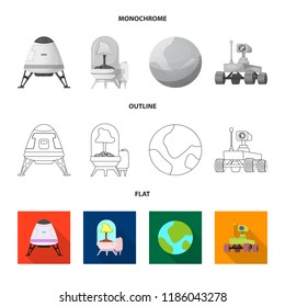 Vector design of mars and space icon. Collection of mars and planet vector icon for stock.