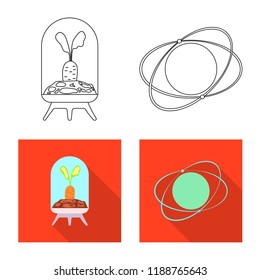 Vector design of mars and space icon. Collection of mars and planet stock symbol for web.