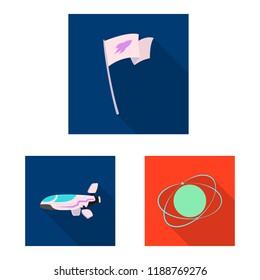 Vector design of mars and space icon. Set of mars and planet stock symbol for web.