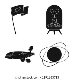 Vector design of mars and space icon. Set of mars and planet vector icon for stock.