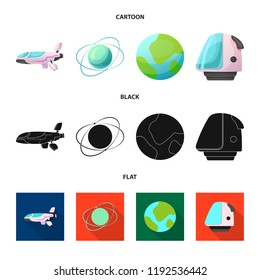 Vector design of mars and space icon. Set of mars and planet vector icon for stock.
