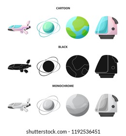 Vector design of mars and space icon. Set of mars and planet stock symbol for web.