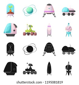 Vector design of mars and space icon. Collection of mars and planet stock vector illustration.