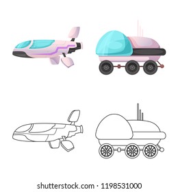 Vector design of mars and space icon. Collection of mars and planet vector icon for stock.