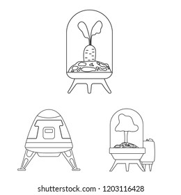 Vector design of mars and space icon. Collection of mars and planet vector icon for stock.