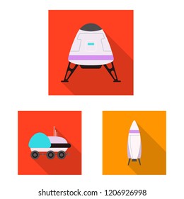Vector design of mars and space icon. Collection of mars and planet stock vector illustration.