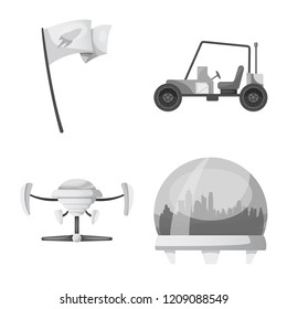 Vector design of mars and space icon. Set of mars and planet vector icon for stock.