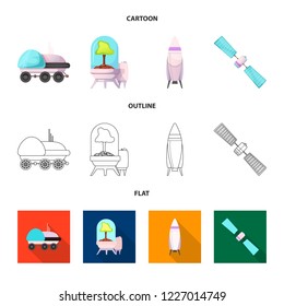 Vector design of mars and space icon. Collection of mars and planet stock vector illustration.