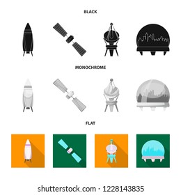 Vector design of mars and space icon. Collection of mars and planet stock symbol for web.