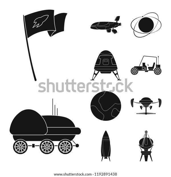 Vector design of mars and space icon.\
Collection of mars and planet stock symbol for\
web.