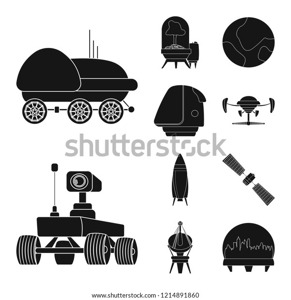 Vector design of mars and space icon. Set\
of mars and planet stock vector\
illustration.