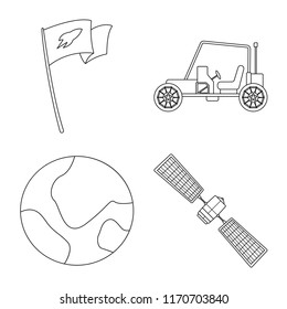 Vector design of mars and space logo. Set of mars and planet stock vector illustration.