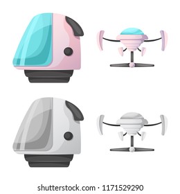 Vector design of mars and space logo. Set of mars and planet vector icon for stock.