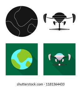 Vector design of mars and space logo. Collection of mars and planet stock vector illustration.