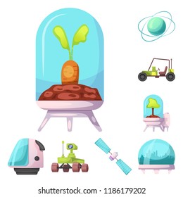Vector design of mars and space logo. Collection of mars and planet vector icon for stock.