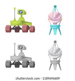 Vector design of mars and space logo. Set of mars and planet vector icon for stock.