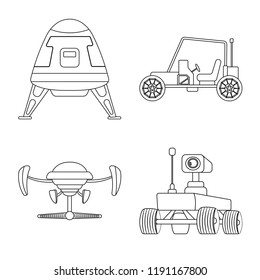 Vector design of mars and space logo. Set of mars and planet stock vector illustration.