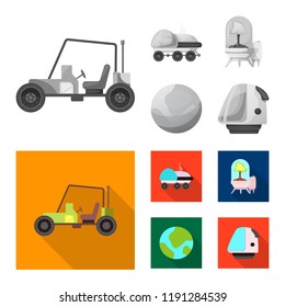 Vector design of mars and space logo. Collection of mars and planet vector icon for stock.