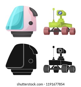 Vector design of mars and space logo. Set of mars and planet stock vector illustration.