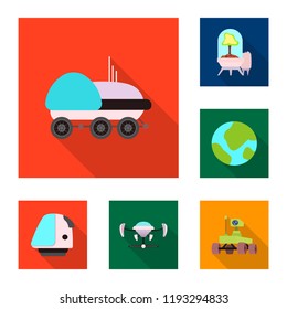 Vector design of mars and space logo. Set of mars and planet stock vector illustration.