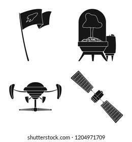 Vector design of mars and space logo. Set of mars and planet stock symbol for web.