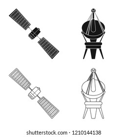 Vector design of mars and space logo. Collection of mars and planet stock symbol for web.