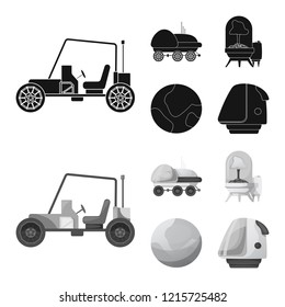 Vector design of mars and space logo. Collection of mars and planet vector icon for stock.