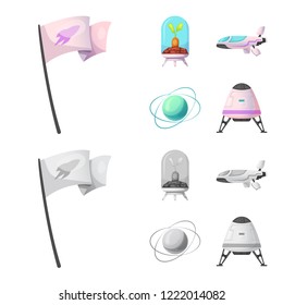 Vector design of mars and space logo. Set of mars and planet vector icon for stock.