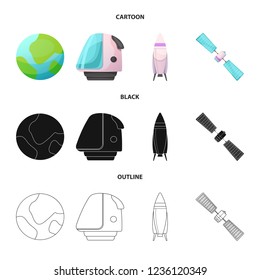 Vector design of mars and space logo. Collection of mars and planet stock vector illustration.