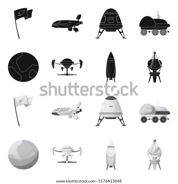 Vector design of mars and space\
logo. Collection of mars and planet stock vector\
illustration.