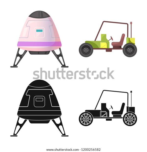 Vector design of mars and space logo.\
Collection of mars and planet stock symbol for\
web.