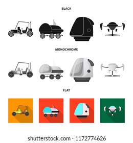 Vector design of mars and space sign. Set of mars and planet stock vector illustration.