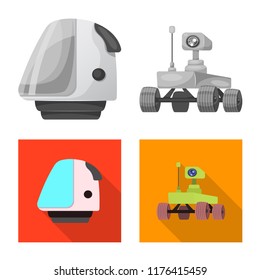 Vector design of mars and space sign. Collection of mars and planet stock vector illustration.
