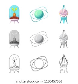 Vector design of mars and space sign. Collection of mars and planet vector icon for stock.